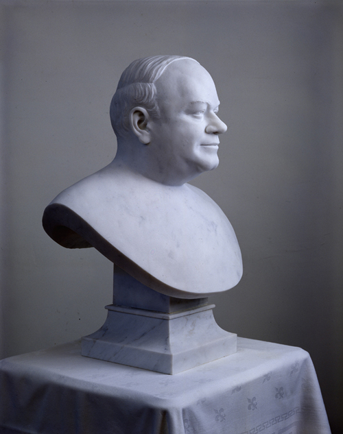Marble Portrait Sculpture of Sydney L. Mayer by Gerald P. York