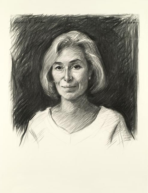 Charcoal Drawing of a Jo-ann Veillette by and © Gerald P. York