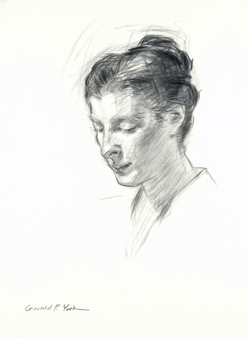 Charcoal Drawing of a Woman by and © Gerald P. York