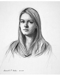 Charcoal Drawing of a Woman by and © Gerald P. York