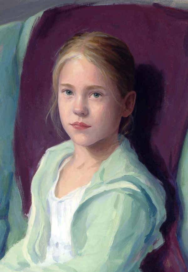 Gerald York Oil Portrait of a Girl, detail