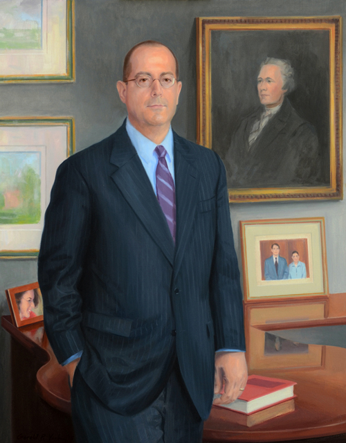 Gerald York Oil Portrait of Columbia Law School Dean David Schizer