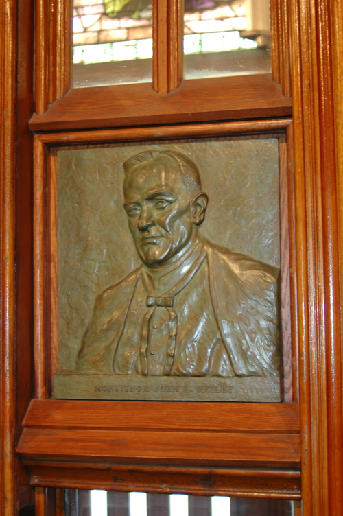 Bronze Bas-Relief Portrait Sculpture of Msgr. John Ligouri Reilly by and © Gerald P. York